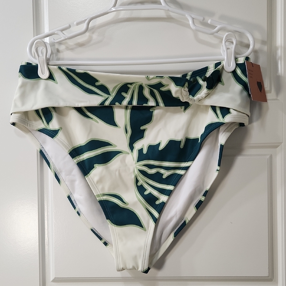 Shade & Shore Teal Leaf Bikini Bottom